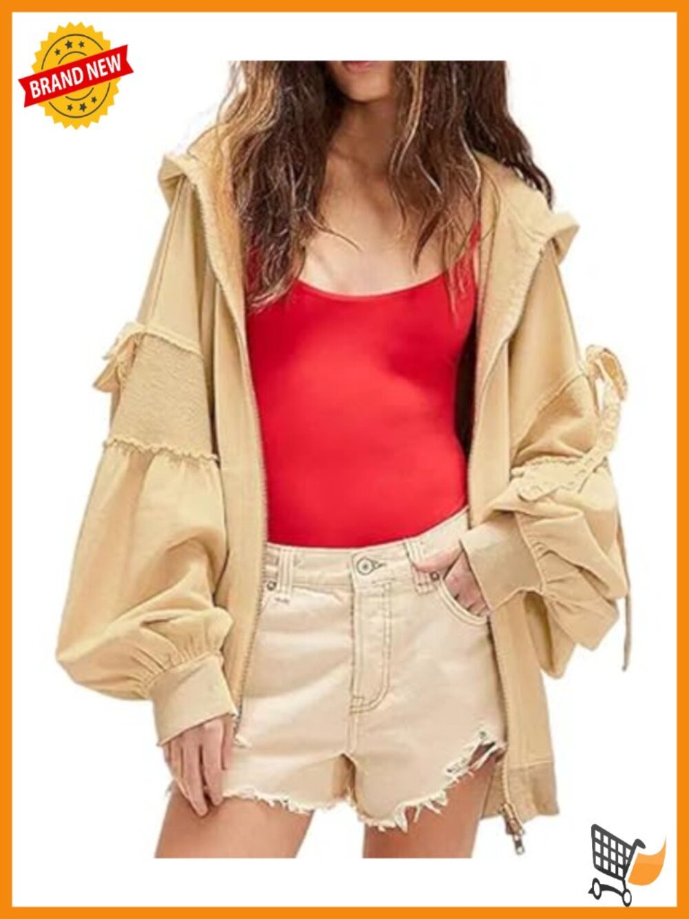 Oversized Zip Up Hoodie Sweatshirt with Bow Long Sleeve Y2K Streetwear Pockets